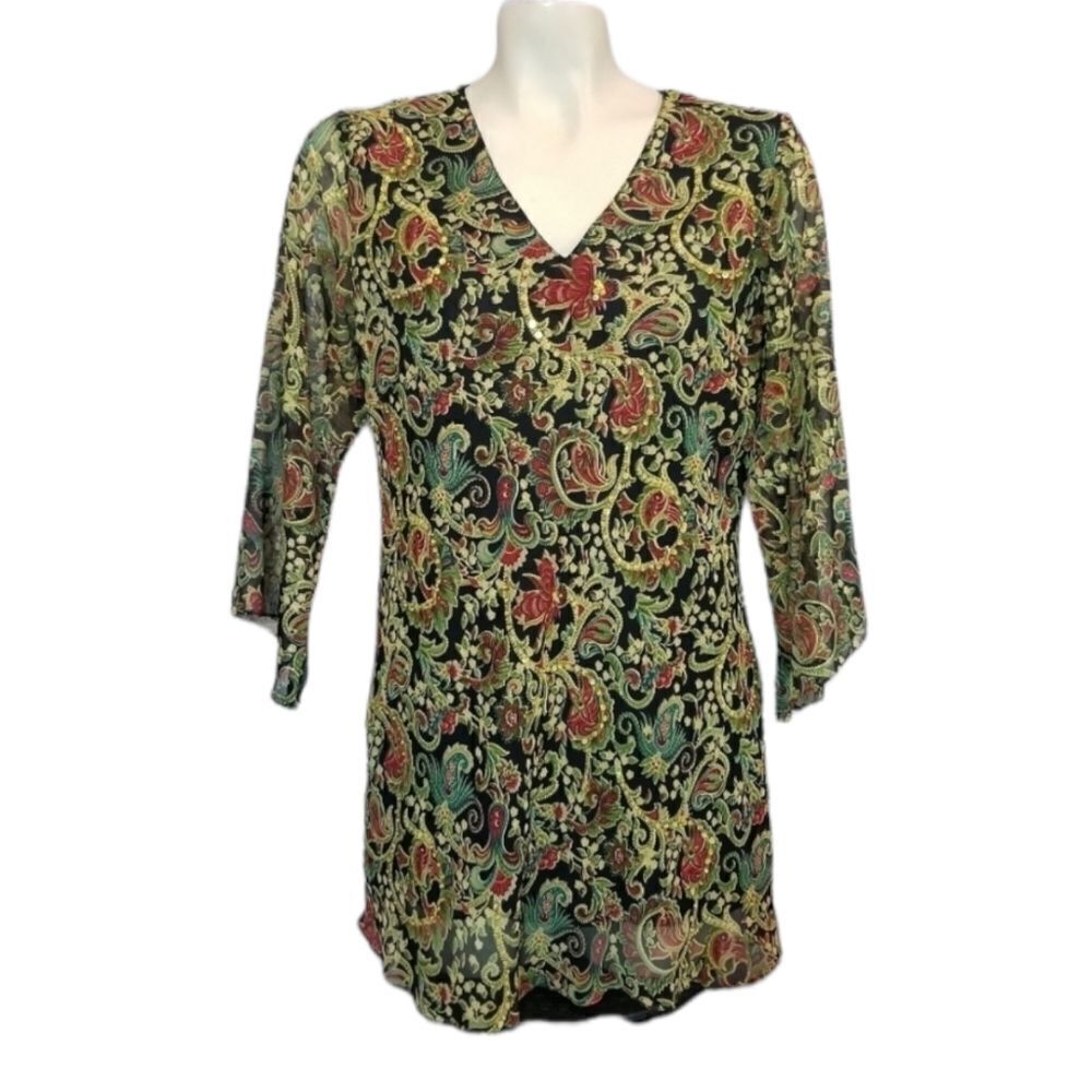 Signature Sequined Paisley Tunic Size Medium‎